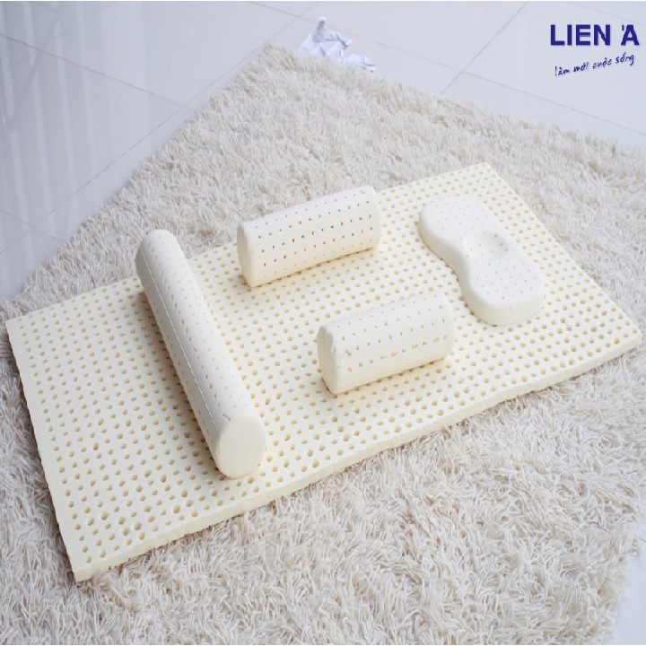Combo Gối Nệm cao su em bé Liên Á Bambino- cao 2cm - Cao Su Thiên Nhiên 100