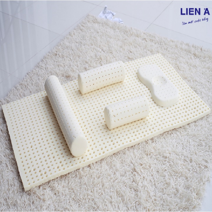 Combo Gối Nệm cao su em bé Liên Á Bambino- cao 2cm - Cao Su Thiên Nhiên 100%