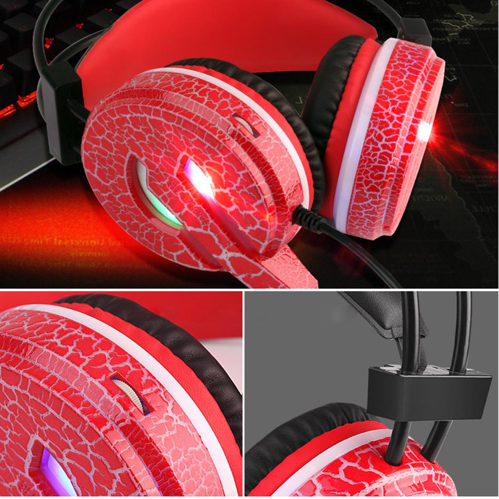 Gaming Headset With Microphone, Headphone with LED Light for Laptop Mobile Phones PC