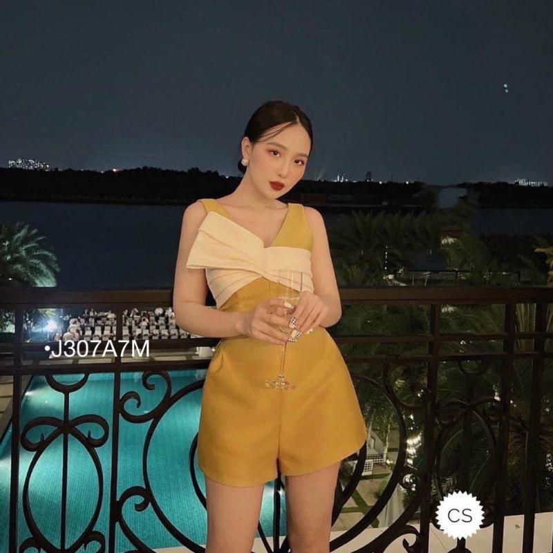 Set bộ Jum tacta nơ ngực, Bộ Jumpsuit thiết kế nơ ngực