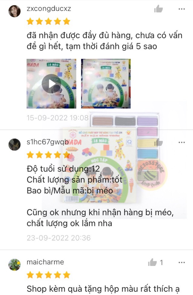 Đất nặn đất sét Hoa Đào Chất liệu an toàn 18 màu 01 hộp -đồ chơi cho bé phát triển-HÀNG VIỆT NAM AN TOÀN CHO TRẺ NHỎ