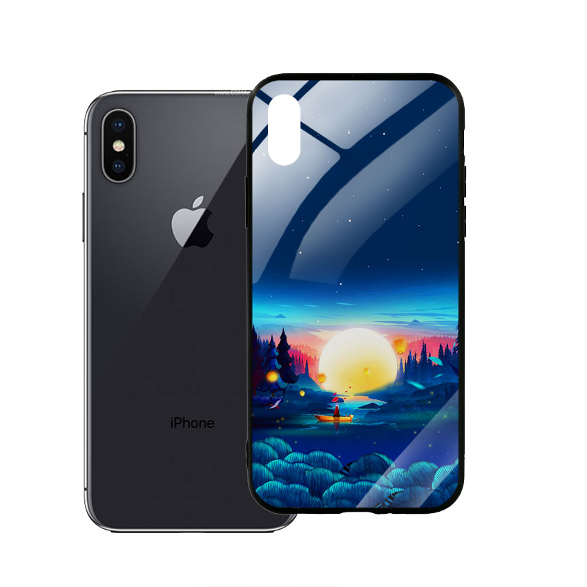 Ốp Lưng Kính Cường Lực cho điện thoại Iphone X / Xs - Moon 10