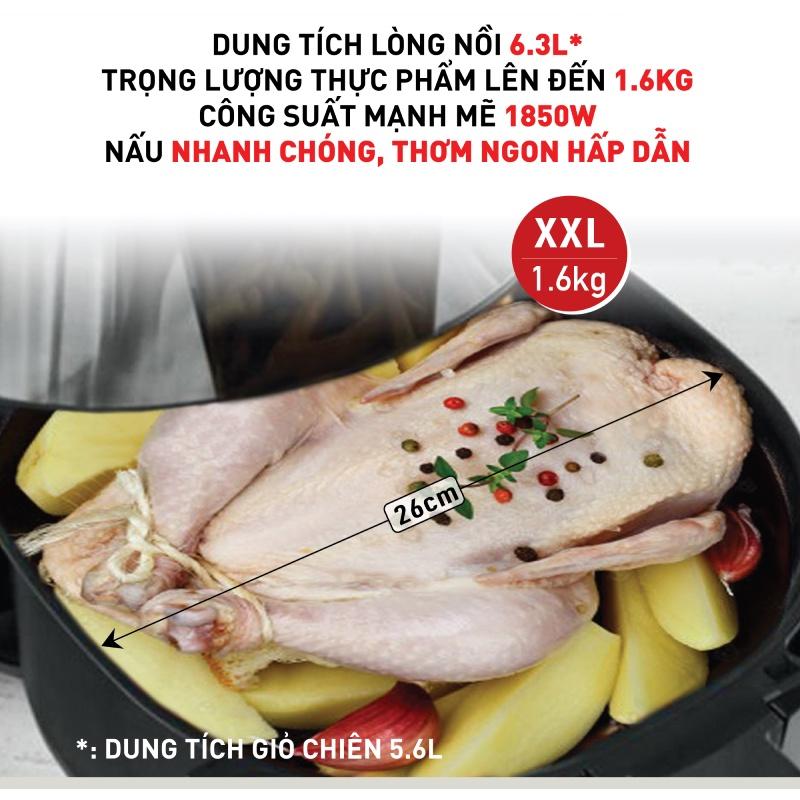 Nồi chiên không dầu điện tử Tefal XXL EY701D15 dung tích 6.3L - BH 2 năm - Hàng Chính Hãng