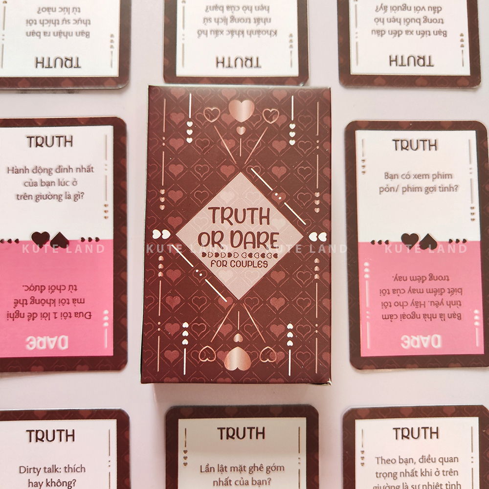 Bộ Bài Cặp Đôi Truth Or Dare For Couple Thẻ Bài Board Game Thách Hay Thật 50 lá Thú Vị