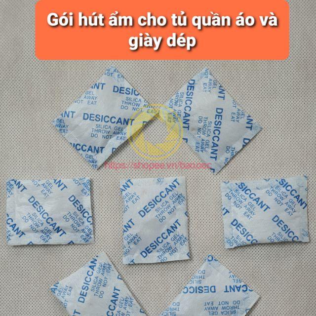 COMBO 100 gói hạt hút ẩm 5gr xanh dùng bảo quản quần áo, giày dép