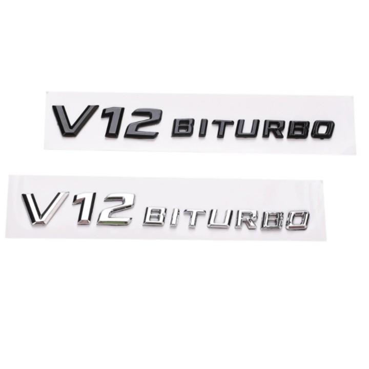 Decal tem chữ V12 Biturbo dán hông xe Mercedes