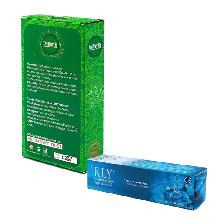 Bao cao su Tâm Thiện Chí Family mỏng trơn và 1 tuýp gel KLY 42gr