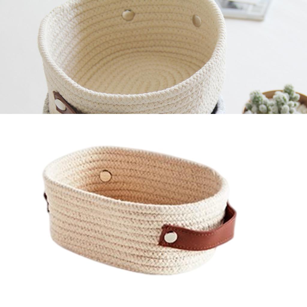 Hand Woven Storage Basket Home Decor Kids Toy Organize Basket for Bathroom