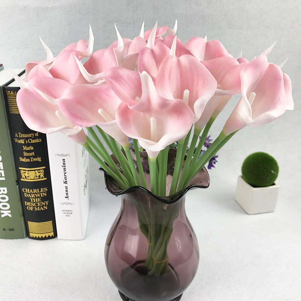 Hoa Calla Lily giả hoa Rum PU mini cao su cao cấp- Hoa Chi Vân Môn giả trang trí