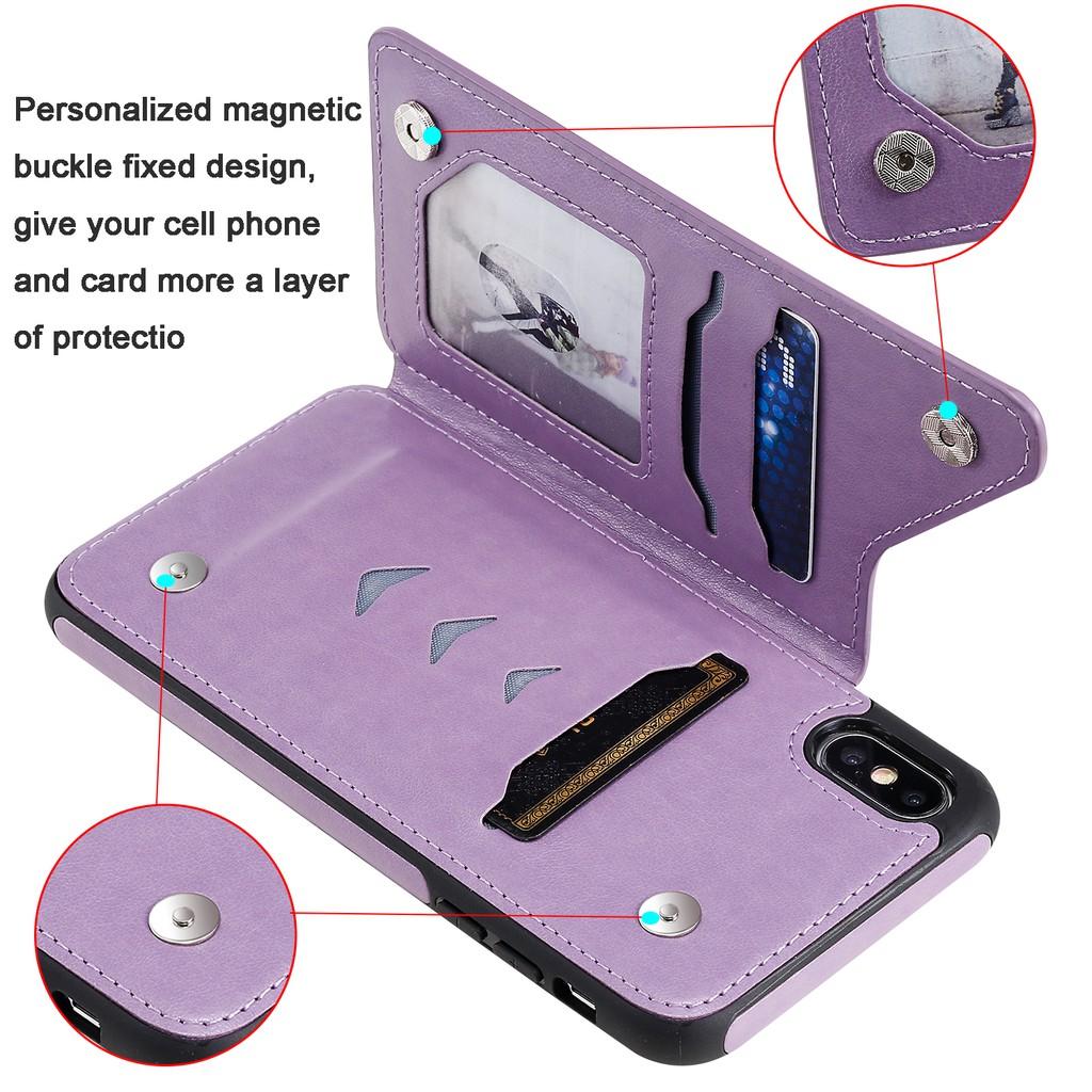 Ốp lưng da ví gập cho iPhone X XS Max XR SE 2020 iPhone 8 iPhone 7 iPhone 6 6S Plus