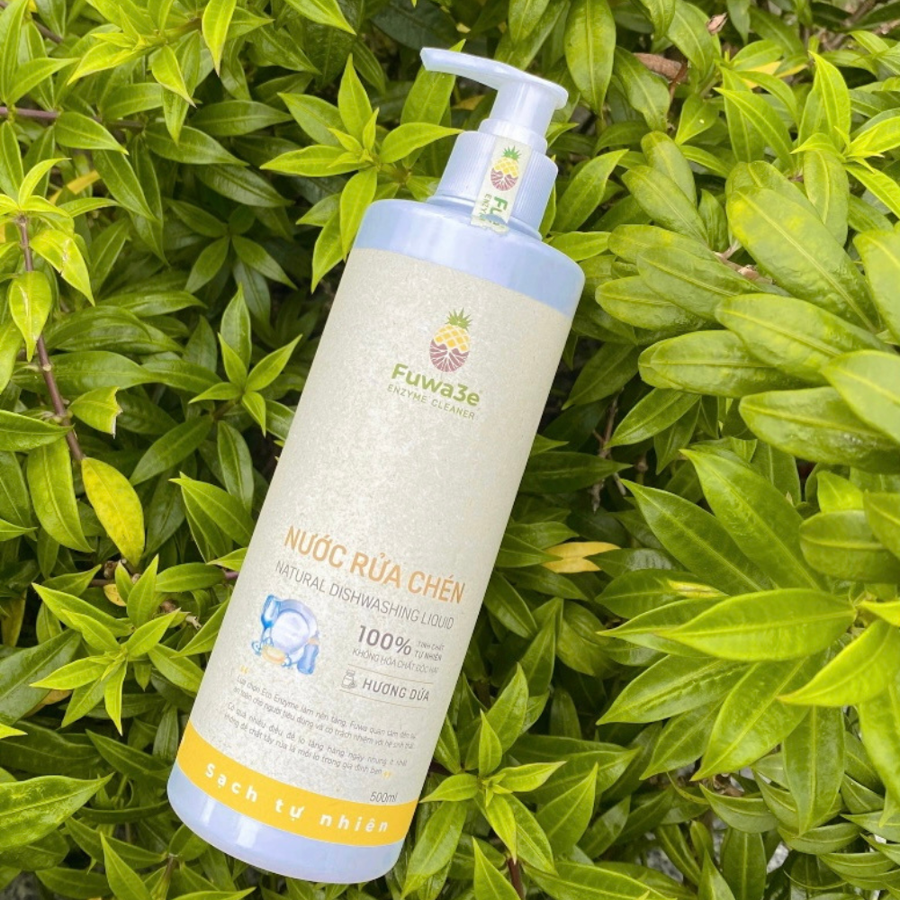 Nước rửa bát hữu cơ Fuwa3e organic Enzyme sinh học 500ml an toàn cho bé bảo vệ da tay