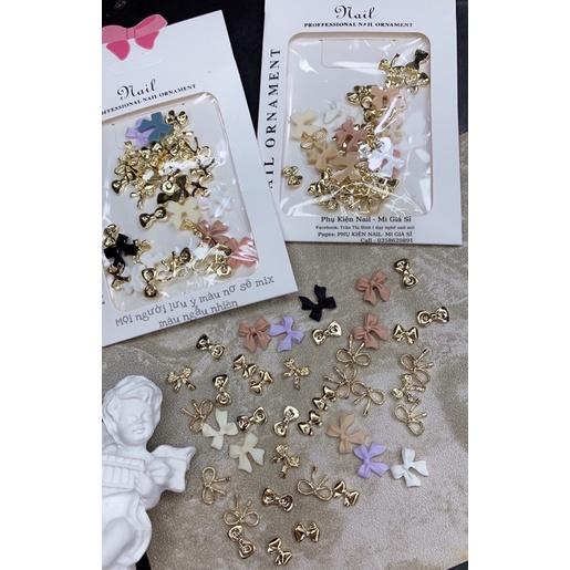 Set phụ kiện hoạt hình , charm nơ , gấu trắng trí nail