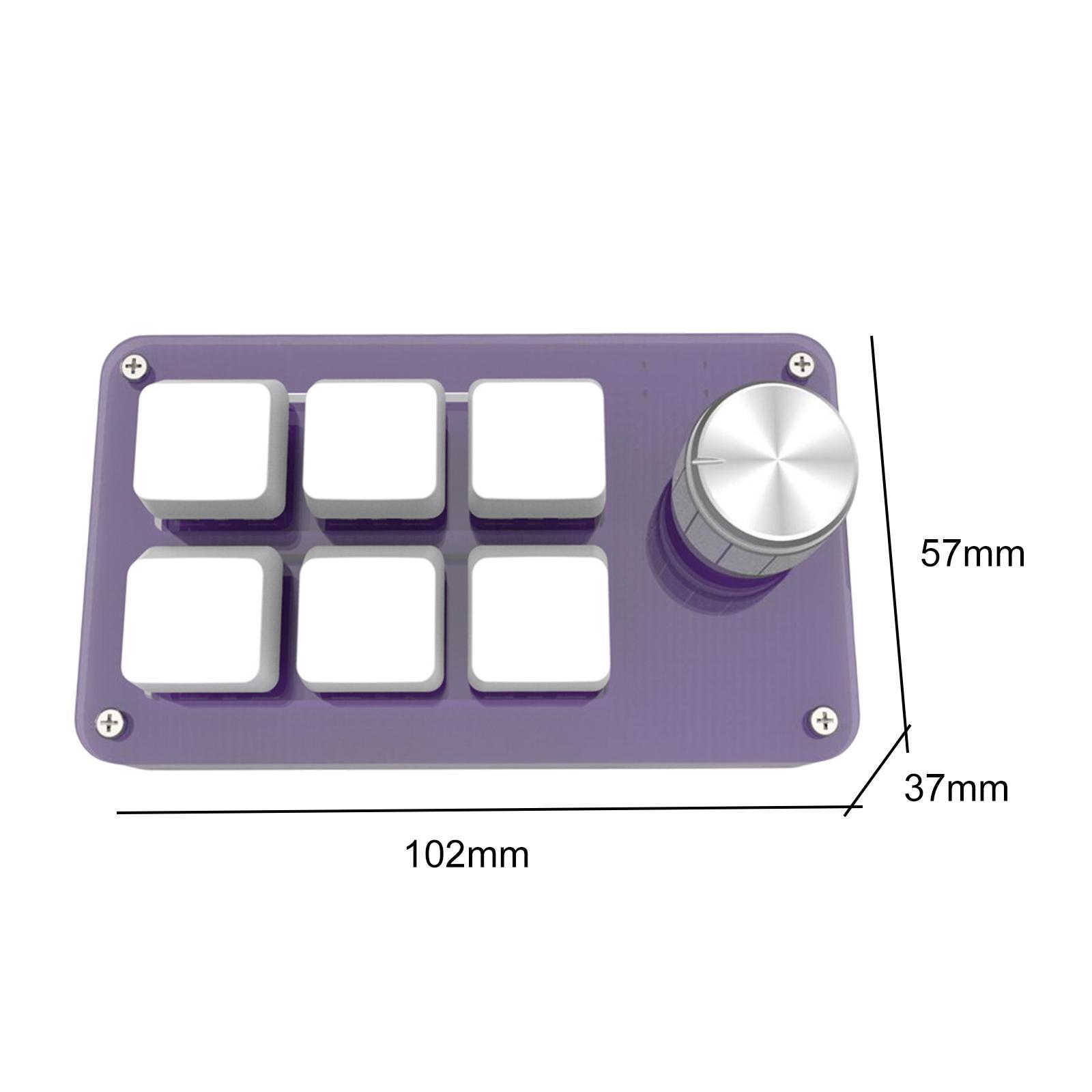 One-Handed Mechanical Keyboard with 6 Fully Programmable Keys Mini Gaming Keyboard USB Custimize Keypad One for Game Media Player