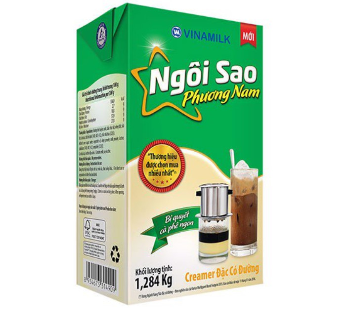 COMBO 6 HỘP CREAMER ĐẶC NGÔI SAO PHƯƠNG NAM XANH LÁ - HỘP GIẤY 1284G