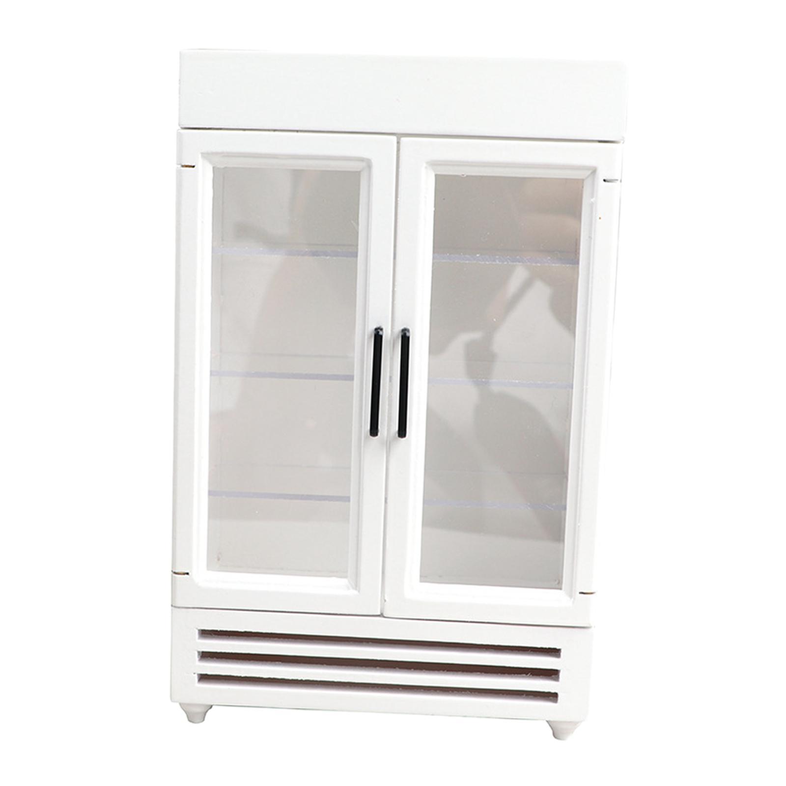 Mini 1/12 Dollhouse Refrigerator Freezer Wooden Furniture for Kids Children
