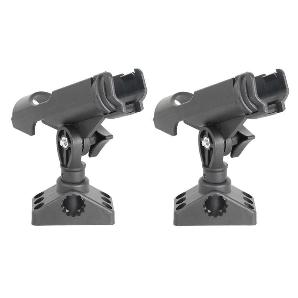Raft Boat Fishing Rod Holder Rest Stand Adjustable Pole Bracket Rack Black