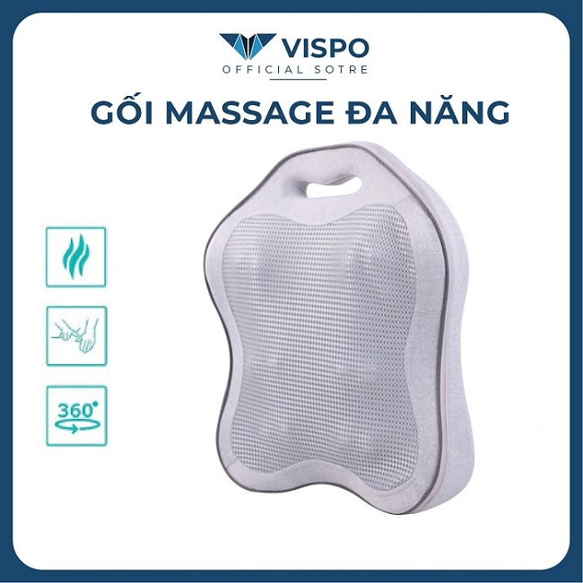 Gối Massage Toàn Thân Hồng Ngoại VISPO VP-G21D - Gối Mát Xa Cổ, Vai, Lưng Giảm Đau Mỏi Cơ Thể, Phù Hợp Sử Dụng Tại Nhà, Văn Phòng Hay Trên Ô tô