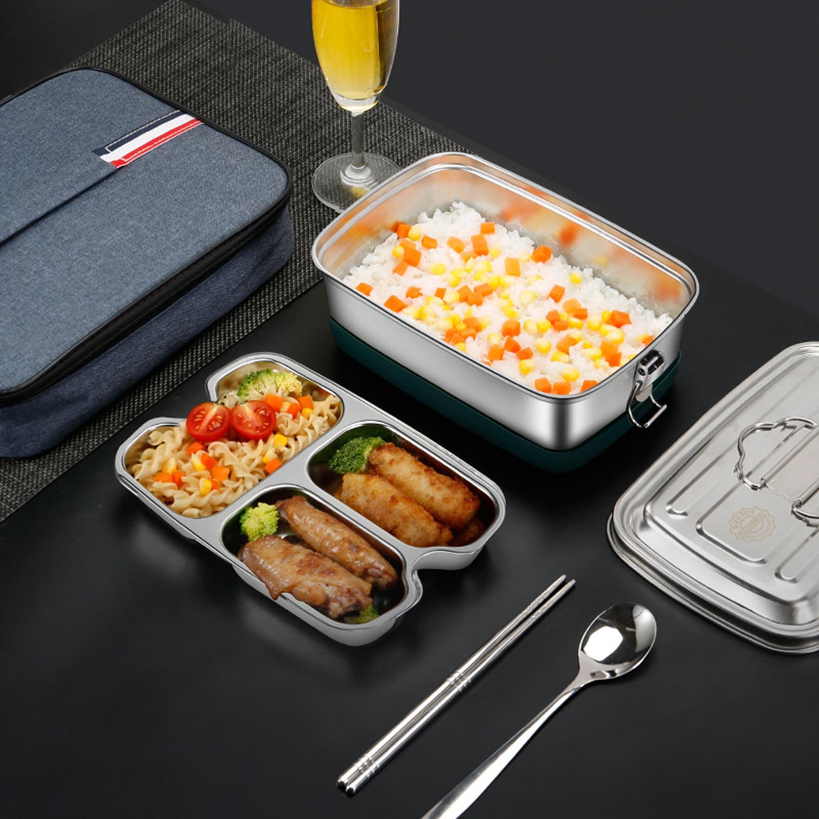 2X 304 Stainless Steel Bento Box Lunch Box Food Container 1200ml