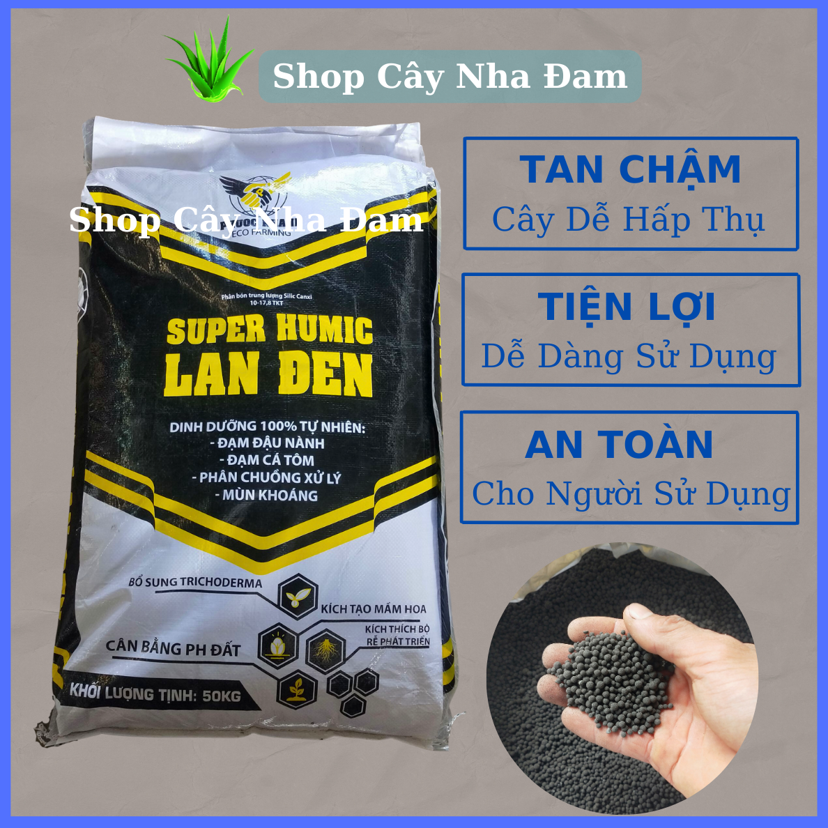 Phân Lân Đen Humic Hữu Cơ Chuyên Khử Chua Hạ Phèn (1kg)