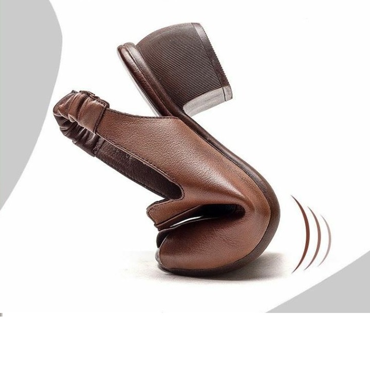 [SIÊU NHẸ VÀ ÊM] Giày Sandal đế vuông 5 phân dây hậu có chun S180 giày trung niên, giày nữ văn phòng