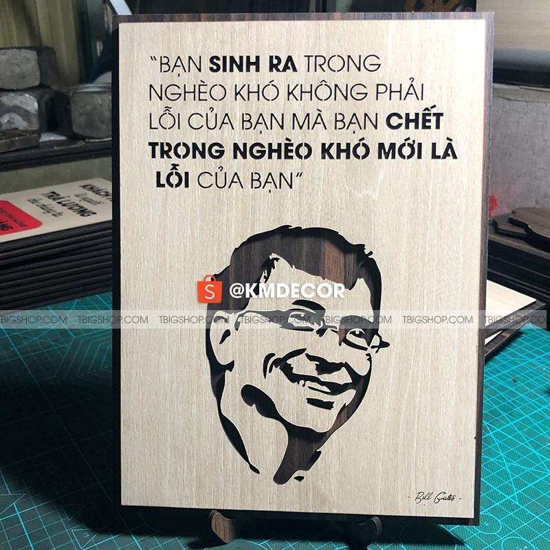 Tranh tạo động lực trang trí văn phòng gỗ - Bạn sinh ra trong nghèo khó không phải lỗi của bạn, mà bạn chết trong...