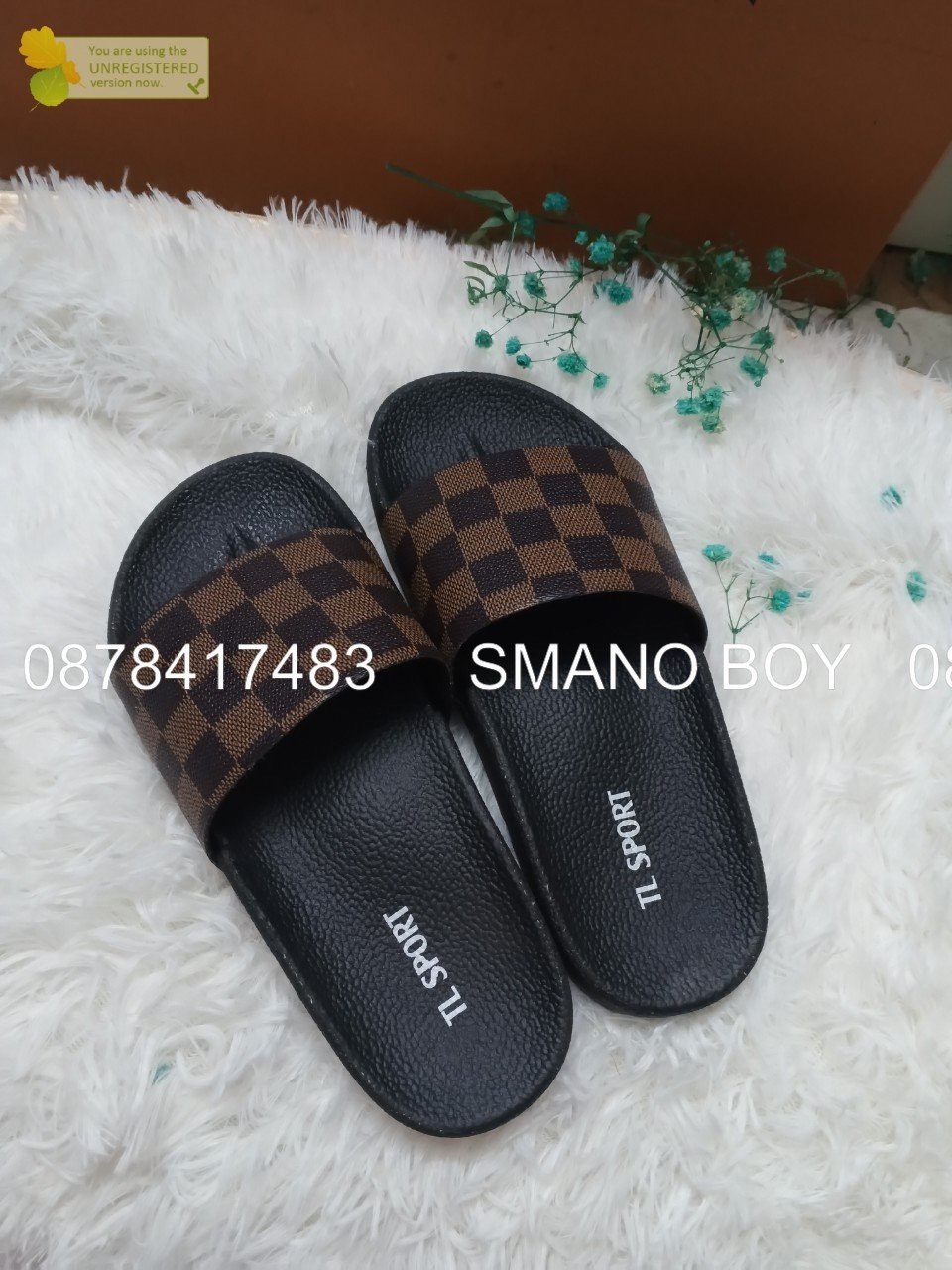 DÉP QUAI NGANG NỮ CARO NÂU SMANO HOẢ TỐC