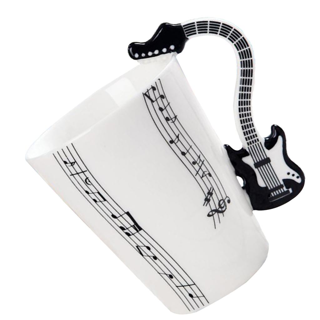 Musical Guitar Mug Drink Tea Milk Coffee Mug Ceramic Cup Black Freedom
