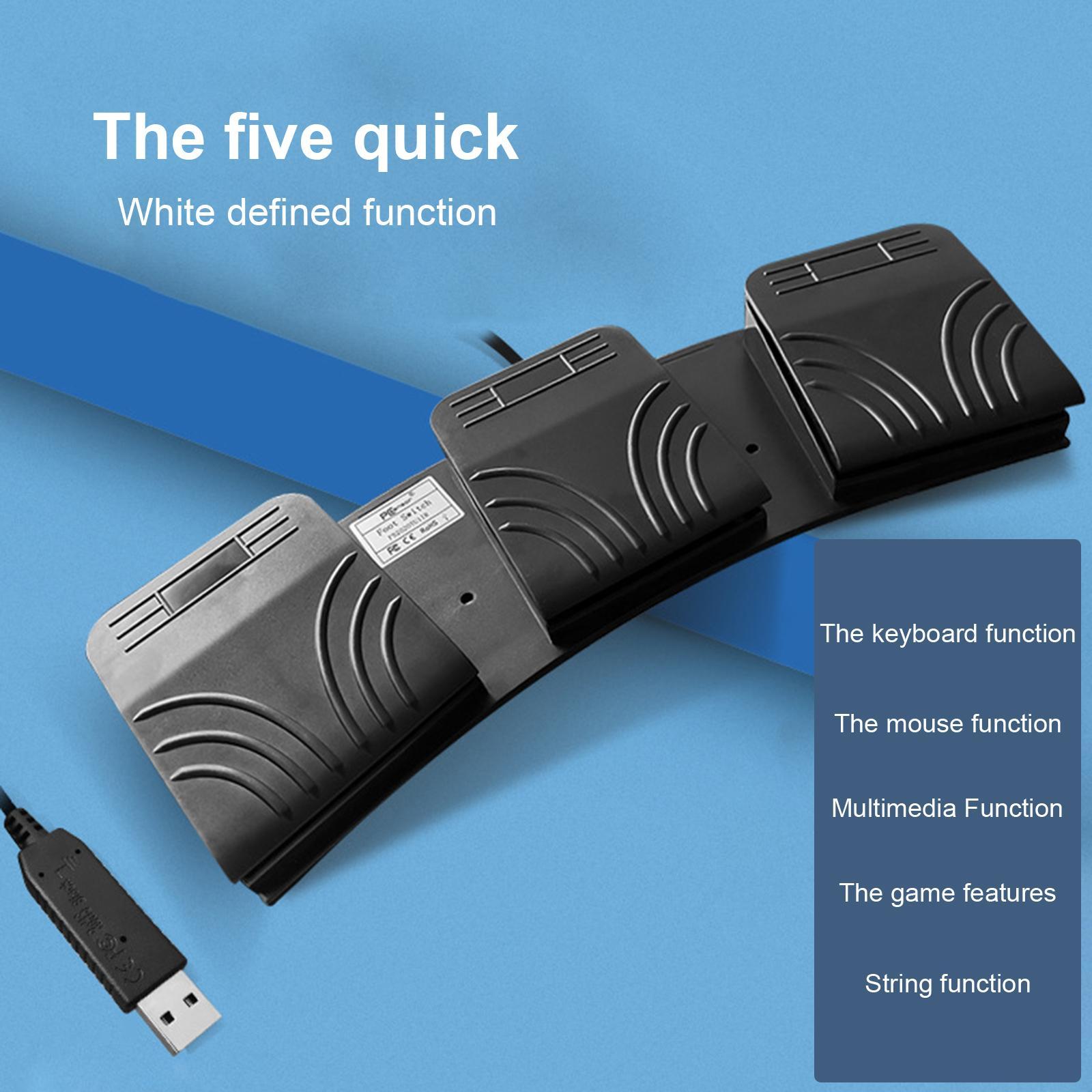 Upgraded USB Foot Pedal Control Switch for Office Equipment Gaming Equipment