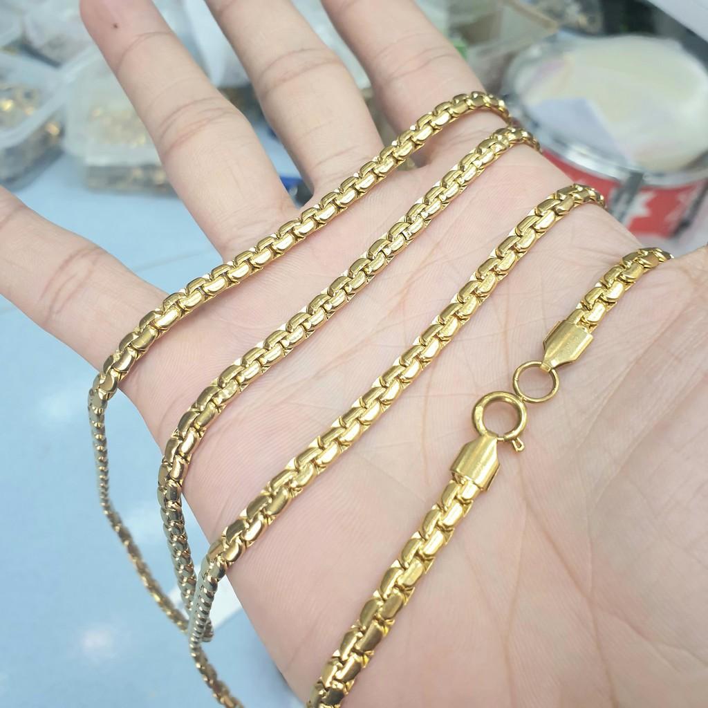Dùng tắm rửa- Không đen) Dây Kiểu Mảnh Dập Bản 5MM Titanium Cao Cấp- Dùng lâu dài tắm rửa thoải mái không kiêng nước