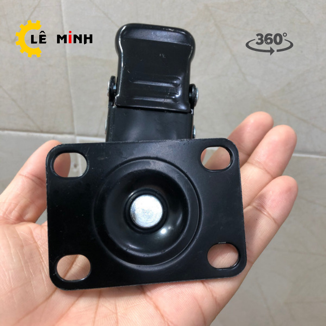 Bộ 4 Bánh Xe Đẩy Hàng Nhựa PP Loại Tốt - 5cm - Có khóa Chống Trượt