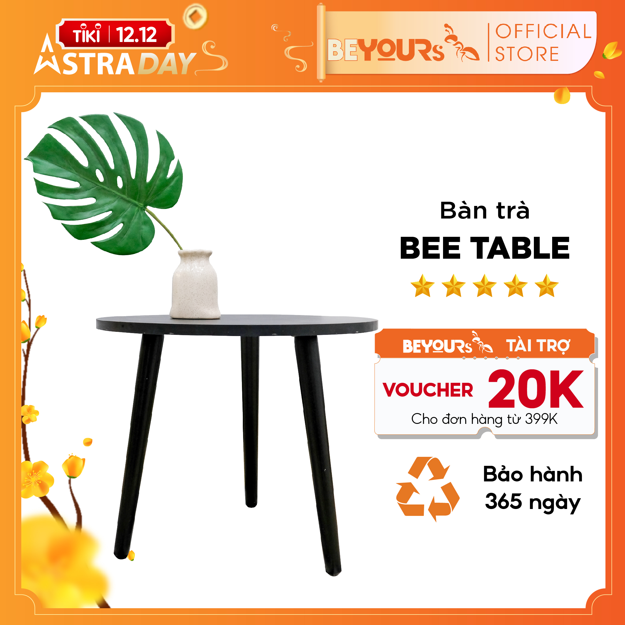 Bàn Trà Sofa Thông Minh BEYOURs Bee Table Bằng Gỗ Hình Tròn Nội Thất Kiểu Hàn