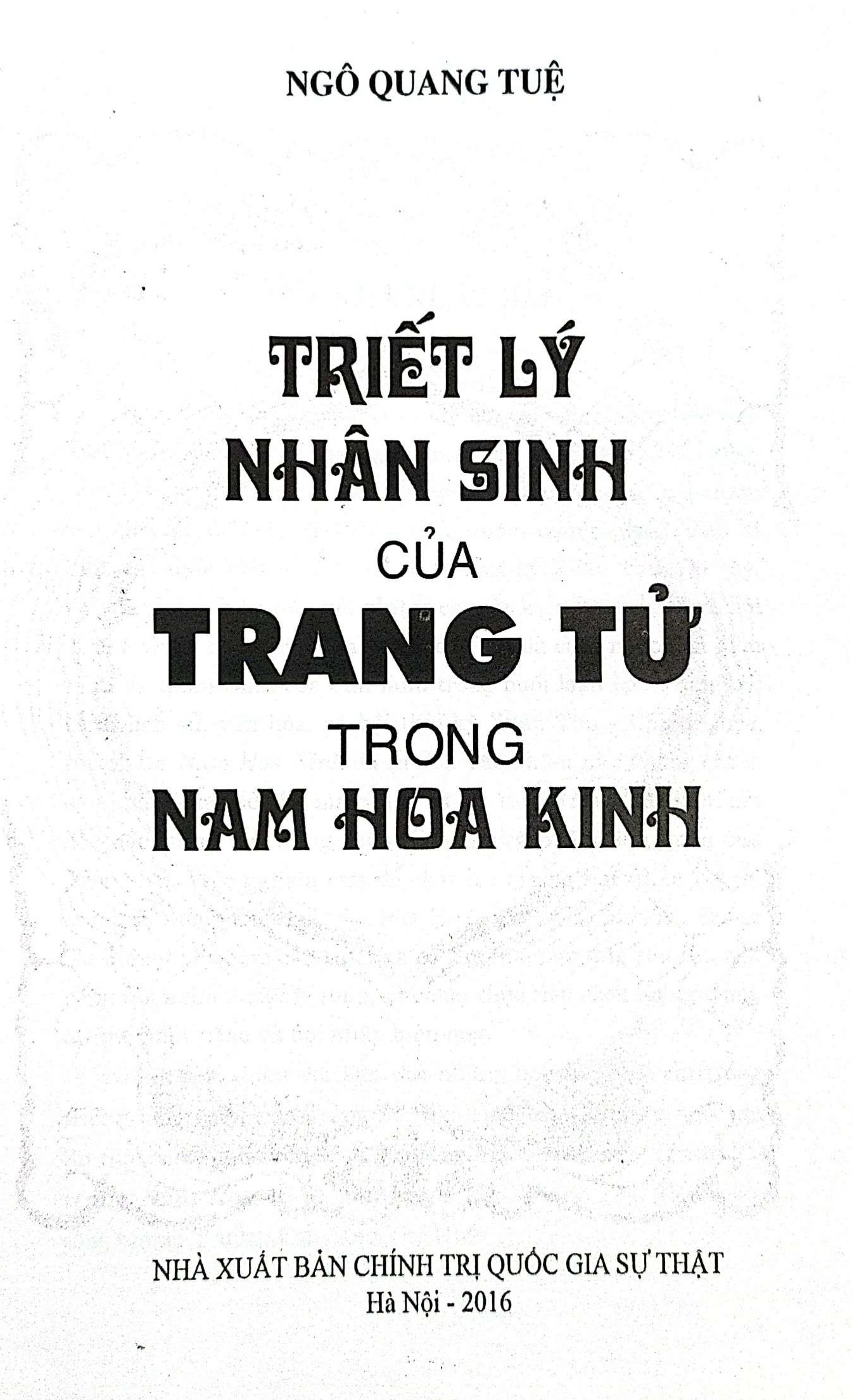 Triết lý nhân sinh của Trang Tử trong Nam Hoa Kinh