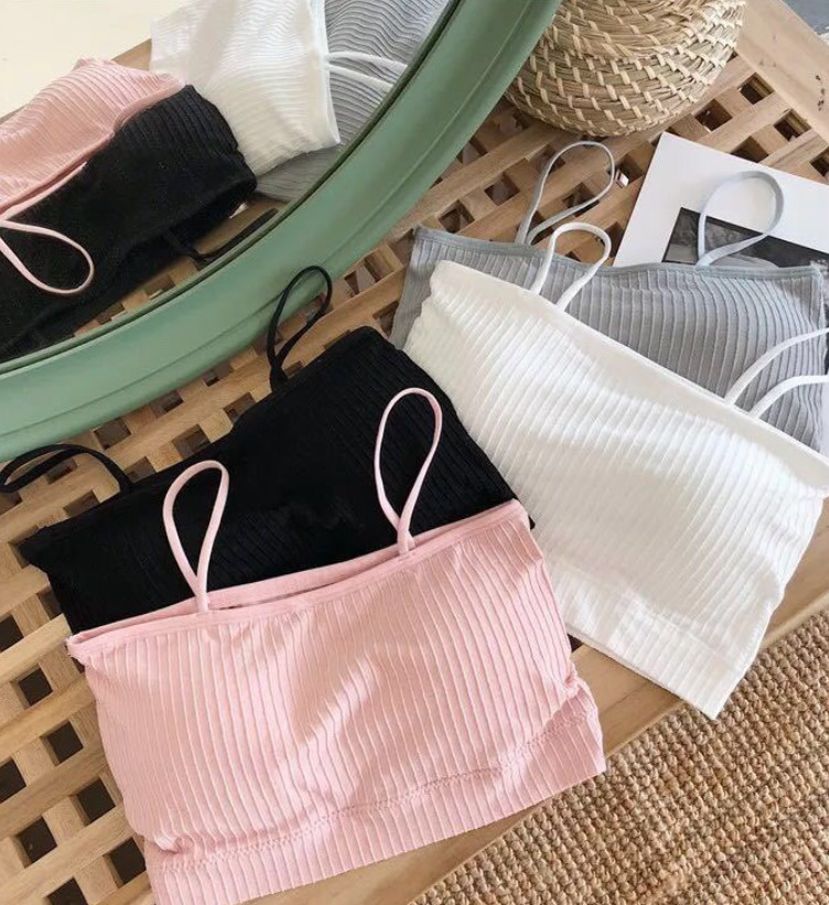 Áo Bra Croptop Hai Dây Với Đệm Ngực Gợi Cảm Dành Cho Nữ