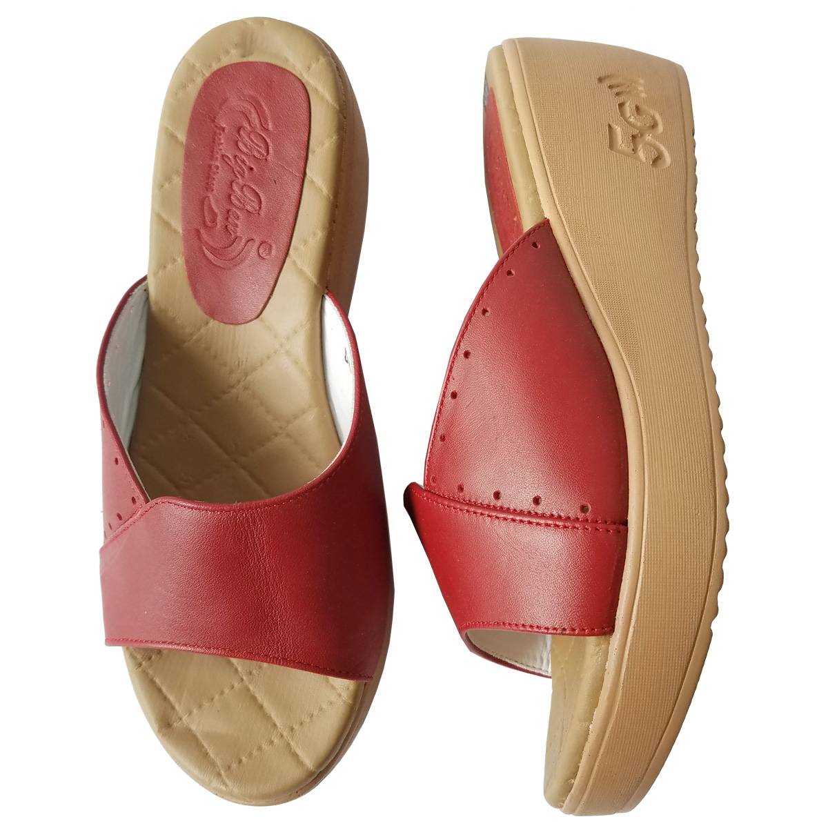 Dép Đế Xuồng Nữ BIGBEN Da Bò Thật Cao 5 Phân DX59