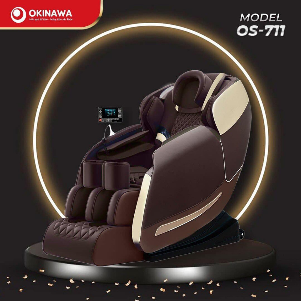 Ghế Massage Nhật Bản Okinawa OS 711,bi di chuyển chạy dài tới đùi non