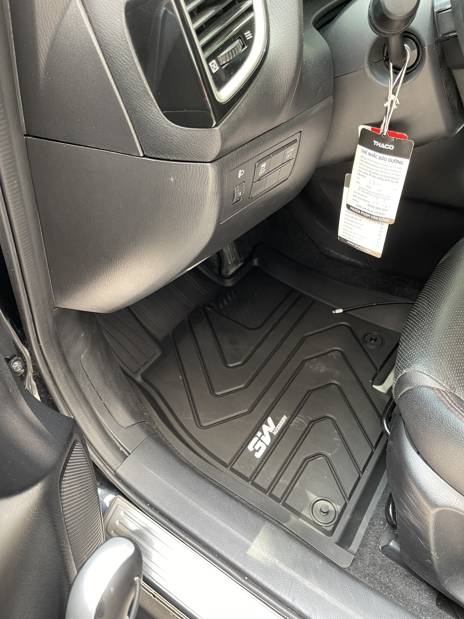 Thảm lót sàn ô tô MAZDA 3 AXELA  Nhãn hiệu Macsim 3W chất liệu nhựa TPE đúc khuôn cao cấp - màu đen