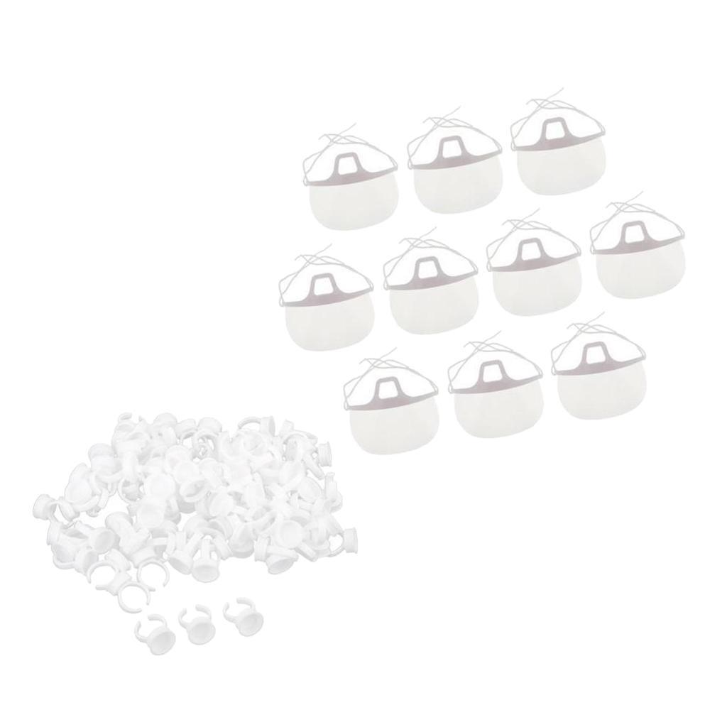 10Pieces Higienic Mask+100piece Pigment Holder L for Tattoo Permanent Makeup