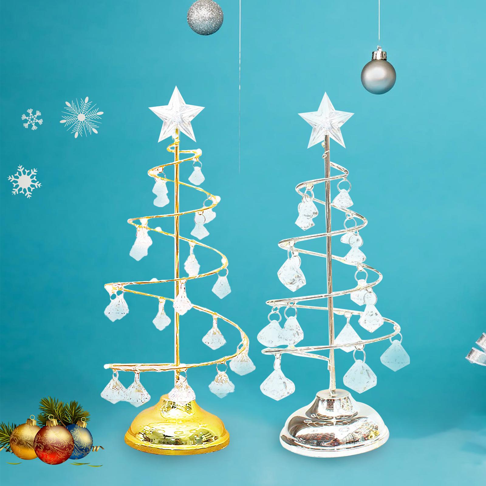 Đèn Cây Thông Noel Nhỏ Kim Loại Xoắn Ốc