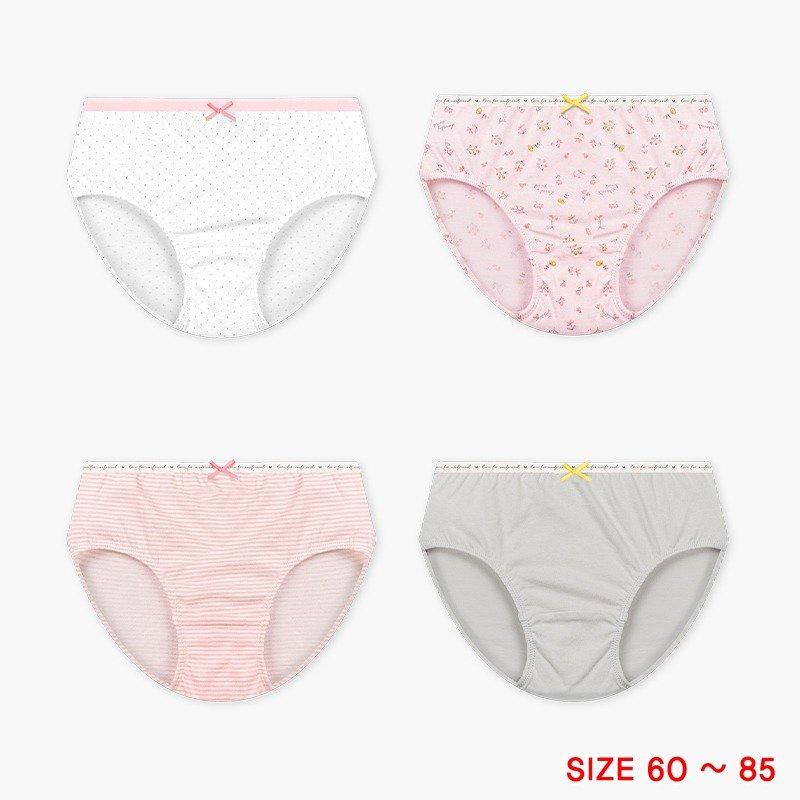 Set 4 quần chip tam giác cotton spandex cho bé gái Unifriend Hàn Quốc U6011