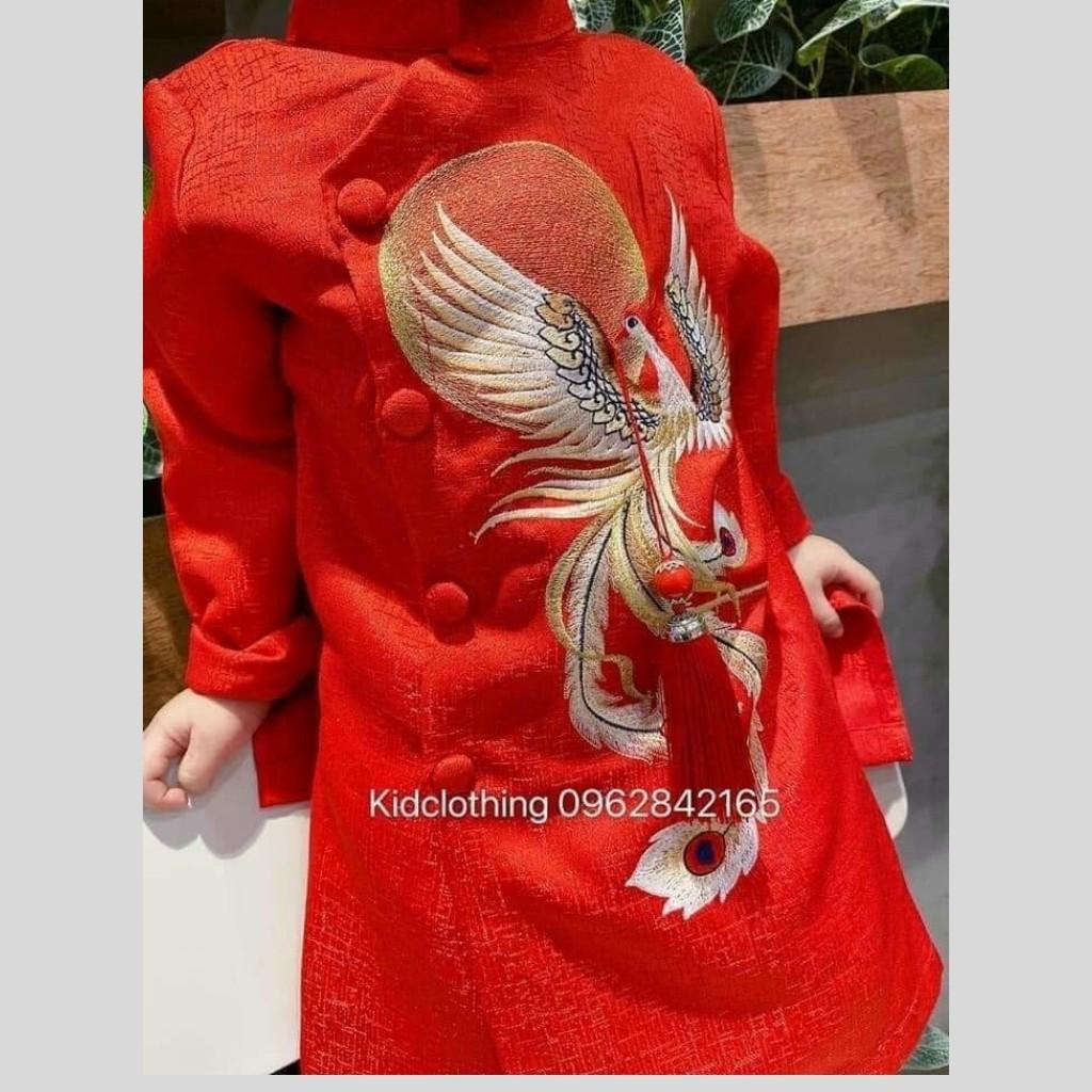 Áo Dài Tết Cho Bé - Áo Dài Cách Tân Chất Lụa Gấm Cao Cấp Cho Bé Trai Bé Gái