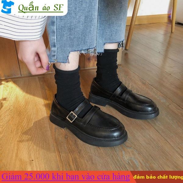 Pumps Women's New Spring British Style Student Leather Shoes Women's Belt Buckle Shallow Mouth Flat Shoes Women