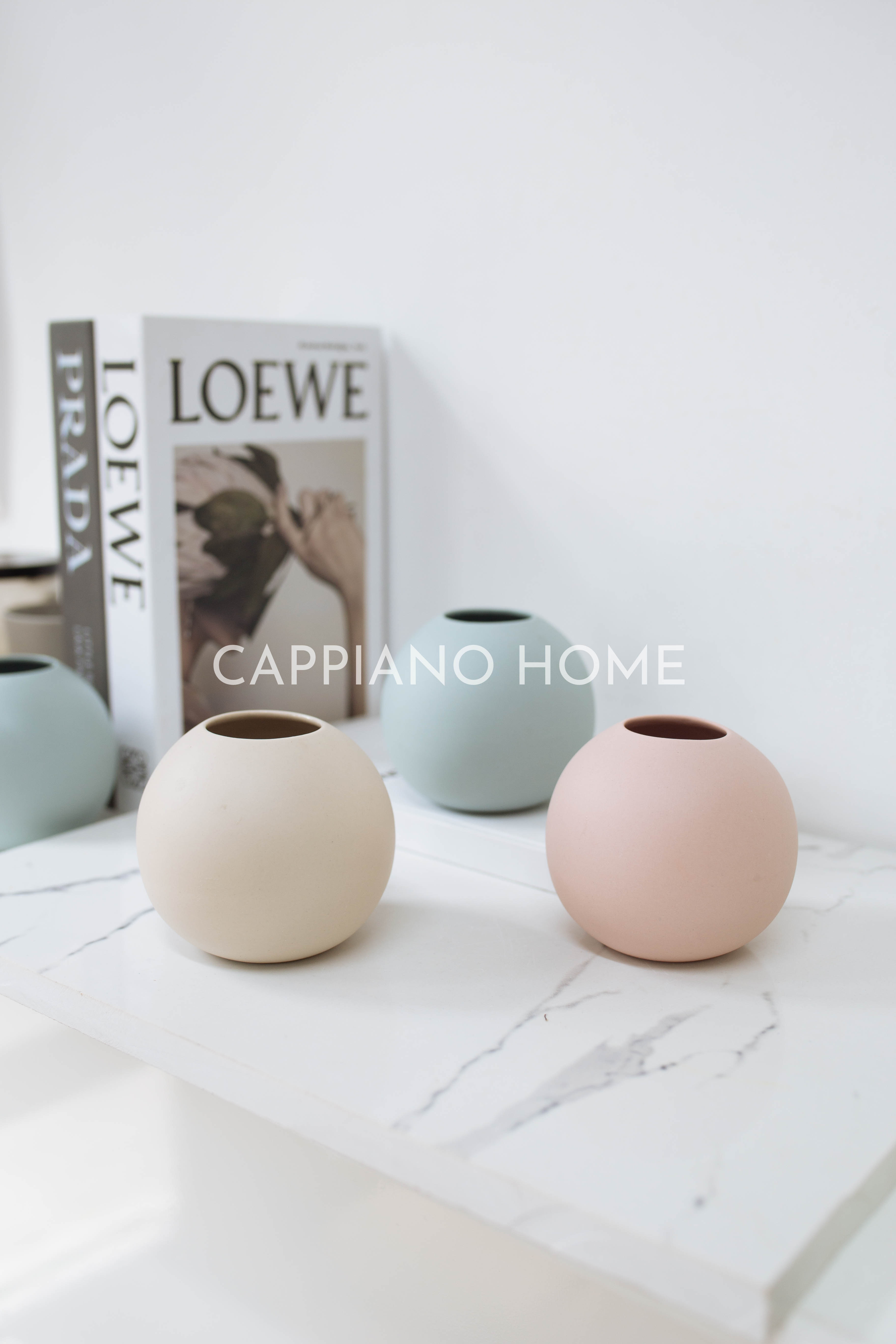 Lọ hoa mini hình tròn, bình hoa trang trí tiện lợi | Cappiano home