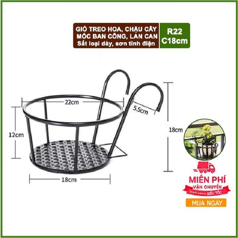 Giỏ treo ban công sắt hoa cây