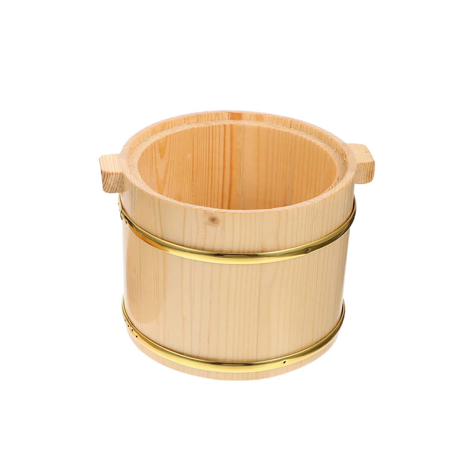 Japanese Rice Bucket, Wooden Sushi Rice Bowl, Reusable 16cm for Restaurant Kitchen Home