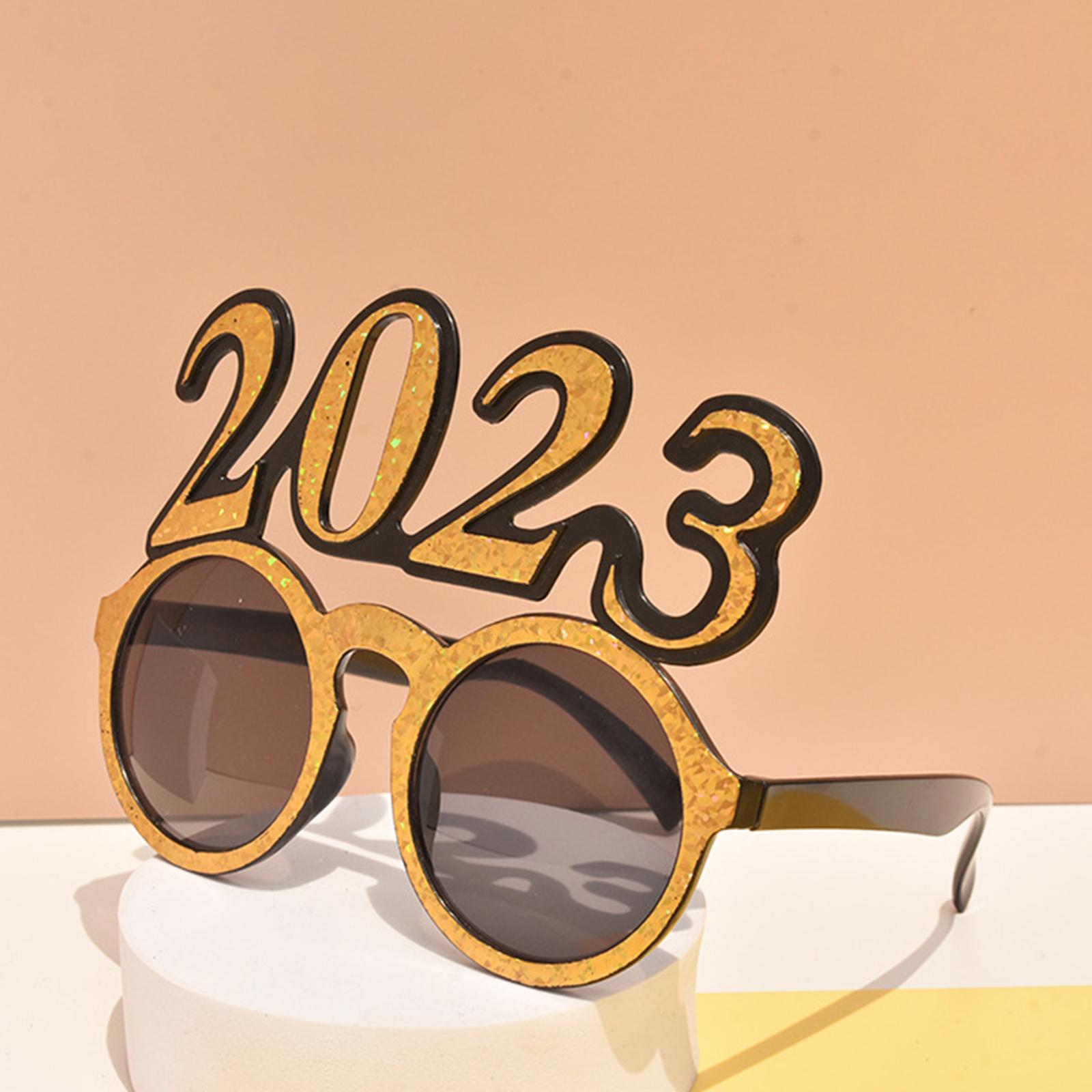 New Year Photo Glasses Decorations Photo Prop for Adults Kids Celebration