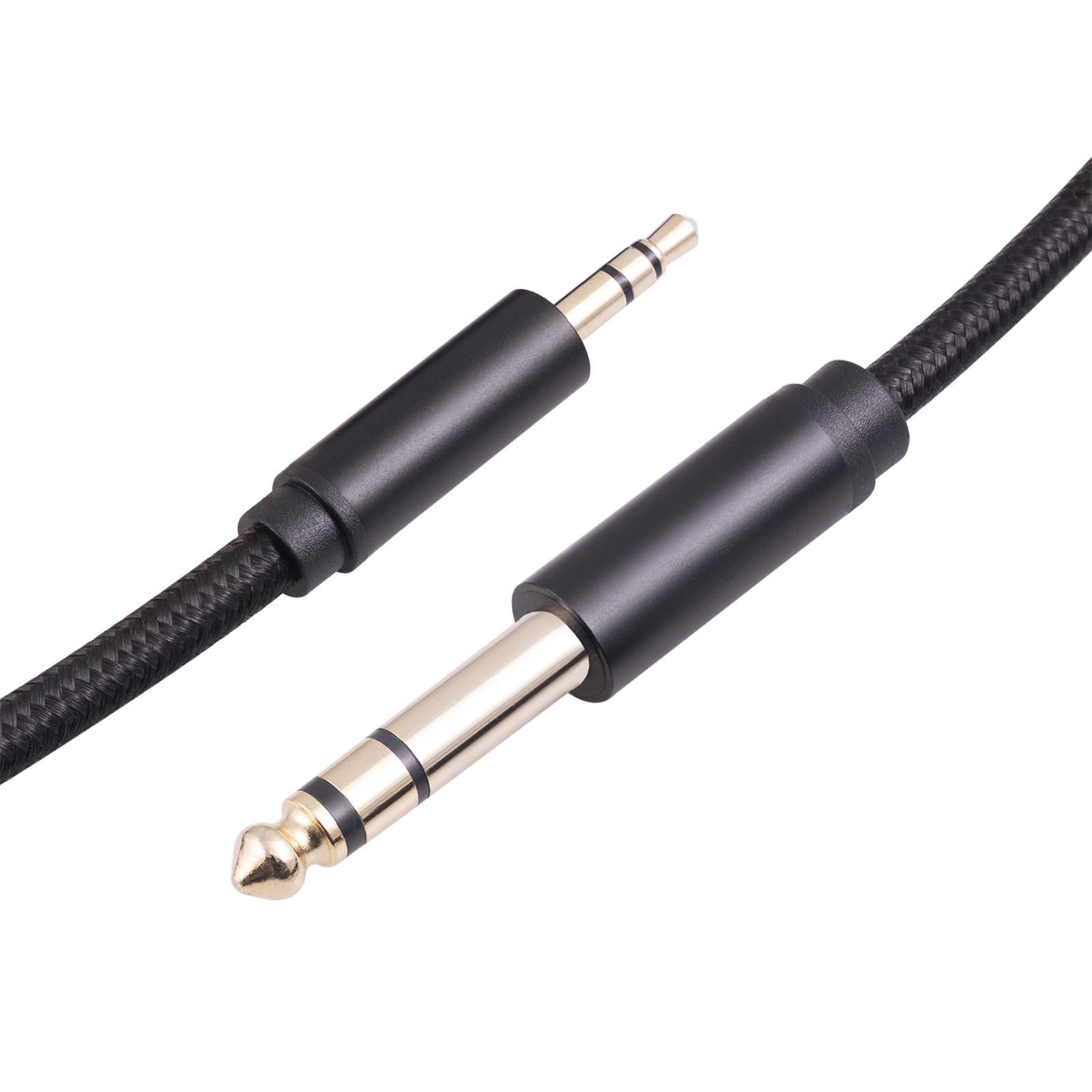 Audio Cable 3.55 to 6.35mm 1/8 inch to 1/4 inch for Mixing Desks Smart Phone Bass