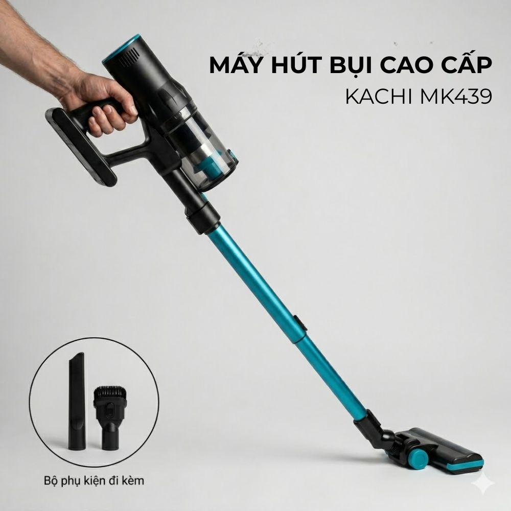 Máy Hút Bụi Cầm Tay Kachi MK439 – Lực Hút Mạnh 15.000Pa, Gọn Nhẹ, Hiệu Quả Tối Ưu - hàng chính hãng