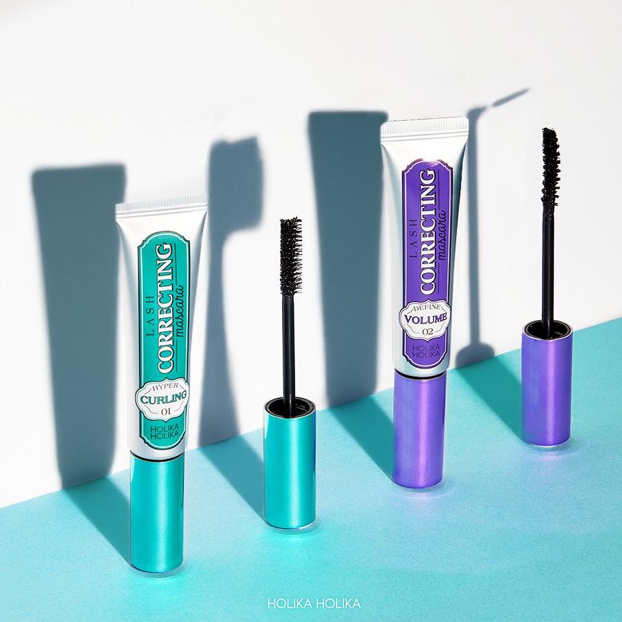 Mascara Không Trôi, Làm Cong Mi Kèm Tẩy Trang Chuyên Dụng Holika Holika Lash Correcting set 01 Hyper Curling _