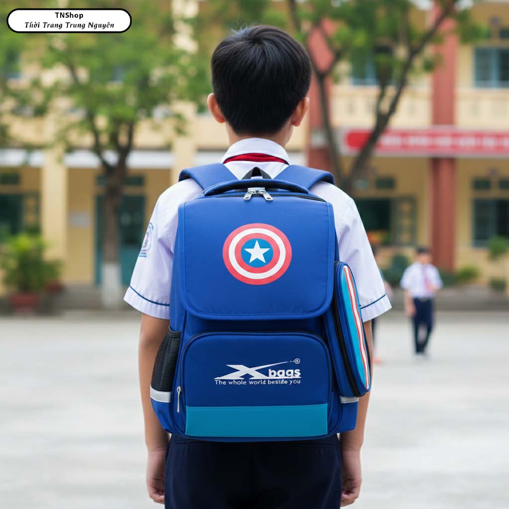 Balo Học Sinh Cấp 1 Xbags XB3017 - Balo Bé Trai Nhẹ, Bền, Chống Thấm, Quai Đeo Êm Ái, Nhiều Ngăn Tiện Lợi, Thiết Kế Năng Động Cá Tính