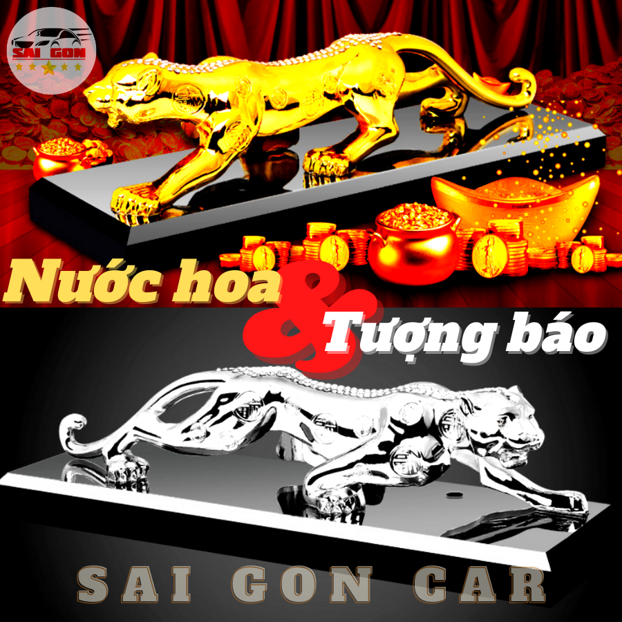 Hình ảnh Phụ kiện trang trí taplo ô tô - tượng báo kiêm nước hoa xe hơi, khẳng định đẳng cấp phái mạnh.